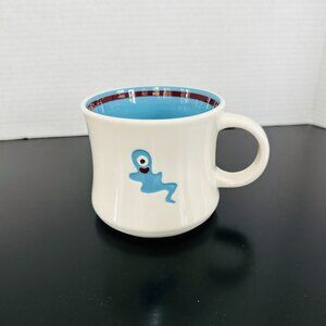 Starbucks One-eyed Embossed Blue Ghost from  2006 Retro Halloween Mug